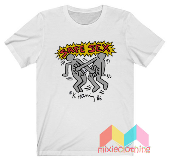Keith Haring Safe Sex Harry Styles T-shirt - Mixieclothing.com.